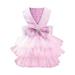 Dog Cute Pet Dress Pet Prom Clothes Doggie Party Gowns One Piece Bowknot Dress Puppy Princess Dress Pink Small