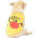 BT Bear Pet Clothes Dog Apple T-Shirt Cotton Elastic Vest Soft Costume for Puppy Small Medium Large Dog (FB Yellow)