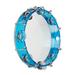 Abody 10 Inch Hand Held Tambourine Double Row Tambourine Drum Set Percussion Instrument Musical Educational Toy Instrument for Church Performance Kids Adults with Tuning Key Blue