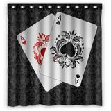 ECZJNT two aces playing cards casino poker chips Shower Curtain And Hooks For Home Decor 66x72 Inch