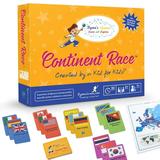 Continent Race Geography Learning Educational Game for Kids 7 Years and Up Trivia Card Board Game for Family Activities Game Night by Byronâ€™s Games Award Winning