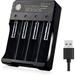 Battery Charger 18650 Lithium-Ion Battery Charger Rechargeable Battery Charger 4 Slots Cell Charging Adapter Intelligent Universal Charger