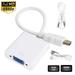 HDMI to VGA Adapter with 3.5mm Audio Port - White