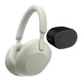 Sony WH-1000XM5 Wireless Noise Canceling Over-Ear Headphones (Silver) Bundle