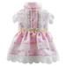 Popvcly Puppy Dog Dress Dog Elegant Floral Ribbon Dress Puppy Pet Princess Skirt Hawaiian Dog Dress Pet Sundress Clothes Apparel for Small Medium Dogs Cats Pink M