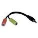 QVS 3.5mm Male to Dual 3.5mm Female Speaker/Microphone Jack Splitter 6 in. - Black