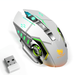 Rechargeable Wireless Bluetooth Mouse Multi-Device (Tri-Mode:BT 5.0/4.0+2.4Ghz) with 3 DPI Options Ergonomic Optical Portable Silent Mouse for Memo Pad 10 White Green