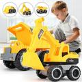 BOOBEAUTY Engineering Truck Toy Mini Construction Vehicles Car Toy Excavators Truck Toy DIY Building Educational Gift Toys for Boys Girls Over 18 Months