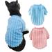 Shulemin Winter Flannel Sweater Casual Stripping Cat Dog Clothing Pet Costume Pink Red Color M