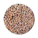 Rustic Mouse Pad for Computers Mass of Wood Logs Forest Tree Ecology Industry Group of Cut Lumber Circle Stack Image Round Non-Slip Thick Rubber Modern Mousepad 8 Round Cream by Ambesonne