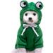 BT Bear Pet Clothes Dogs Hooded Sweatshirt Fruit Warm Coat Sweater Cold Weather Costume for Puppy Small Medium Large Dog Green Frog XL