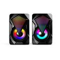 D-GROEE 2Pcs Computer Speakers X2 Subwoofer with RGB Light USB Powered Gaming Speakers for Laptops/Desktops/Phone/Ipad