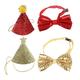 Etereauty Dog Hat Birthday Pet Christmas Costume Bow Tie Outfit Puppy Party Hats Cat Collar Supplies Set Bell Bowtie Girls Santa