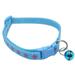 HEVIRGO Fashion Star Quick Release Buckle with Bell Cat Dog Puppy Kitten Collar Necklace Blue Nylon