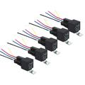 5 Pcs Automotive Relay 12V 5pin 40A Car Relay with Terminal Auto Relay With Relay Socket Black