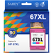 67XL Ink Cartridge for HP 67XL Ink Color for HP Deskjet 2700 2700e 4100e 4155e Envy 6055 6055 6000 6400 6052 6455 Deskjet 4155 4155 2755 2732 2752 2722 Color Ink