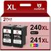 240XL 241XL Ink Cartridge Replacement for Canon Ink 240 and 241 for Pixma MG3522 MG3600 MG3222 MG3220 MG3620 MX432 MG3122 TS5120 MG2120 MX452 MG2220 Printer (2-Pack)