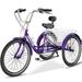 MOPHOTO Adult Tricycles 3 Wheel 7 Speed Trikes 24 inch with Big Basket for Shopping Picnics Exercise Men Women s Cruiser Bike Rose-purple
