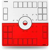 GMC Deluxe XL 2 Player Red & White Gaming Mat Compatible for Pokemon Trading Card Game Stadium Board Playmat for Compatible Pokemon Trainers - Waterproof Card Gaming Mat