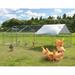 Polar Aurora Extra Large Metal Chicken Coops for 6-10 Chickens Run Hen Cage Habitat House Walk-in Poultry Cage Spire Roof Cage w/Waterproof Cover&Lockable Door for Outdoor Backyard Farm Use