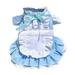 Popvcly Puppy Bow-Knot Dog Cosplay Maid Dress Girl Puppy Clothes for Small Medium Dog Outfit Cat Apparel Pet Dresses for Dogs Blue M