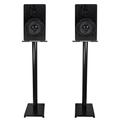 Pair Rockville RockShelf 64B Black 6.5 Home Bookshelf Speakers w/37 Stands