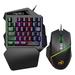 RGB Handed Gaming Keyboard USB Wired Keypad with Wrist Rest Support LED Backlit Mouse for Laptop PC Computer and Work [35 Keys] - +A876