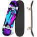 Prxcm Skateboard Complete for Beginners Adults Teens 31 x 8 Abstract seamless chaotic urban geometric elements scuffed drops stars Maple Double Kick Concave Skateboards