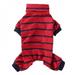 Spdoo Pet Dog Jumpsuit Puppy Cat Dog Costume Cotton Dog Clothes Pullover Dog Shirt Strip Pajamas L