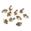 10 Pcs 1/4 6.35mm Stereo Socket Jack Female Connector Panel Mount Solder Chassis o Speaker Adapter Cable Connector