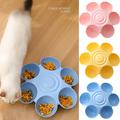 Walbest Flower Shape Pets Daisy Bowl Non-Slip Bottom Plastic Slow Feeder Dog Bowl for Small Dogs Cat Slow Feeder Bowl Eco-Friendly Durable