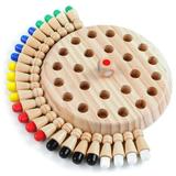 Children s Intelligent Toys Colorful Memory Chess Wooden Memory Matchstick Chess Game Memory Developing Chess Family Intellectual Toys