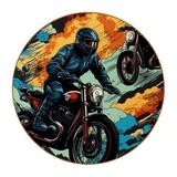 Motorcycle 6PCS Round Coasters Microfiber Leather Drink Coasters 11x11 cm/4.3x4.3 in Set of 6 Absorbent Coasters for Drinks Coasters for Home Decor