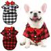 2 Pack Classic Plaid Dog Shirt Little Gentleman Puppy Clothes with Bow-tie Cute Small Dog Tee Tank Top Pets Outfits for Cats Dogs Party Dressï¼ŒM