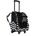World Traveler 18-inch Rolling Pet Carrier Backpack - Black White Chevron