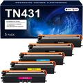 TN431 Toner Compatible for Brother TN433 TN431 TN436 TN431BK TN433BK Toner Cartridges for HL-L8360Cdw MFC-L8900Cdw HL-L8260Cdw MFC-L8610Cdw Printer Ink (Black Cyan Magenta Yellow 5 Pack)