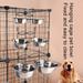 jiaroswwei Pet Bowl Large Capacity Hanging Reusable Stainless Steel Pet Cage Feeder Bowl for Cat