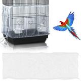 Eummy Bird Cage Cover Adjustable Bird Cage Seed Catcher Universal Birdcage Nylon Mesh Net Seed Feather Catcher Birdcage Cover Skirt Seed Guard for Parrot Parakeet Round Square Bird Cages