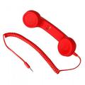 Vintage Retro 3.5mm Telephone Handset Cell Phone Receiver Mic Microphone Speaker for iPhone iPad Mobile Phones Cellphone Smartphone (Red)