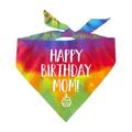 Happy Birthday Mom! Tie Dye Swirl Triangle Dog Bandana