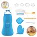 Boys Girls Chef Dress Up Pretend Play Toys Kids Age 3-8 Cooking and Baking Set 11Pcs Kids Chef Set Apron Chef Hat Cooking Baking Birthday Gifts (Blue)