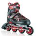 2PM SPORTS Torinx Red Black kids Boys Beginner Adjustable Inline Skates Fun Roller Skates for Girls Roller Blades for Men and Ladies - Red Small(11C-1Y US)