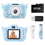 Kids Camera Digital Camera with 1080P Video Zivmins Chritmas Birthday Festival Gifts Selfie Camera for Kids Toddler with 32GB Memory Card Blue