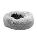 FurHaven Pet Products Calming Cuddler Long Faux Fur Donut Pet Bed for Dogs & Cats - Mist Gray Medium - 30