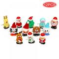 12Pcs Winding Toy Penguin Christmas Tree Santa Claus Snowman Reindeer Elk Clockwork Toy Character Ornament