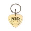 Anavia Stainless Steel Double Sided Heart Name - Frame Engraved Dog & Cat ID Tag Gold M