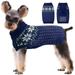Kuoser Dog Cat Sweater Holiday Christmas Snowflake Pet Warm Knitwear Dog Sweater Soft Puppy Clothing Dog Winter Coat Dog Turtleneck Cold Weather Outfit Pullover for Small Medium Dogs Cats