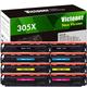 Victoner 8-Pack Compatible Toner for HP CE410X 305X Use With HP LaserJet Pro HP LaserJet Pro 300 Color M351A MFP M375nw 2 * Black 2 * Cyan 2 * Magenta 2 * Yellow