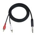 Eccomum 6.35mm Male to Dual RCA Male Cable 1/4 Inch to Double RCA Stereo Audio Cable Gold Plated 4.9Ft TV DVD Player Amplifier Speaker Mixer Y Adapter Audio Cables