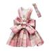 Popvcly Dog Dress Harnesses with Leash Set JK Plaid Puppy Girl Skirt Doggy Dresses with Leash Ring Bunny Doggie Clothes for Small Medium Dogs Outfits Cat Apparel Pink 2XL